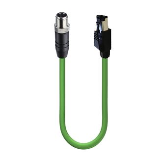 77 9753 4530 50704-0030  binder M12/RJ45 Connecting cable female cable  connector - RJ45 connector, Contacts: 4, shielded, molded/crimp, IP67, UL,  Profinet/Ethernet CAT5e, PUR, green, 4 x AWG 22, 0.3 m