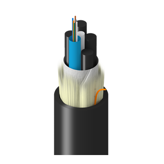 Câble fibre optique armé multitube en structure libre – Gaine PEHD –  Extérieur